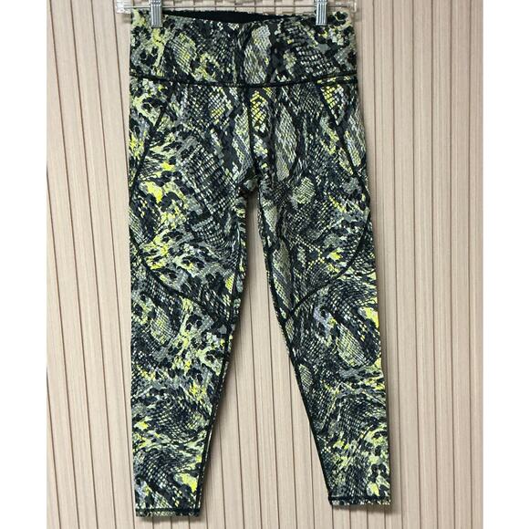 Sweaty Betty Power 7/8 Workout Leggings - Citrus Green Snake Print Size S - Picture 2 of 12